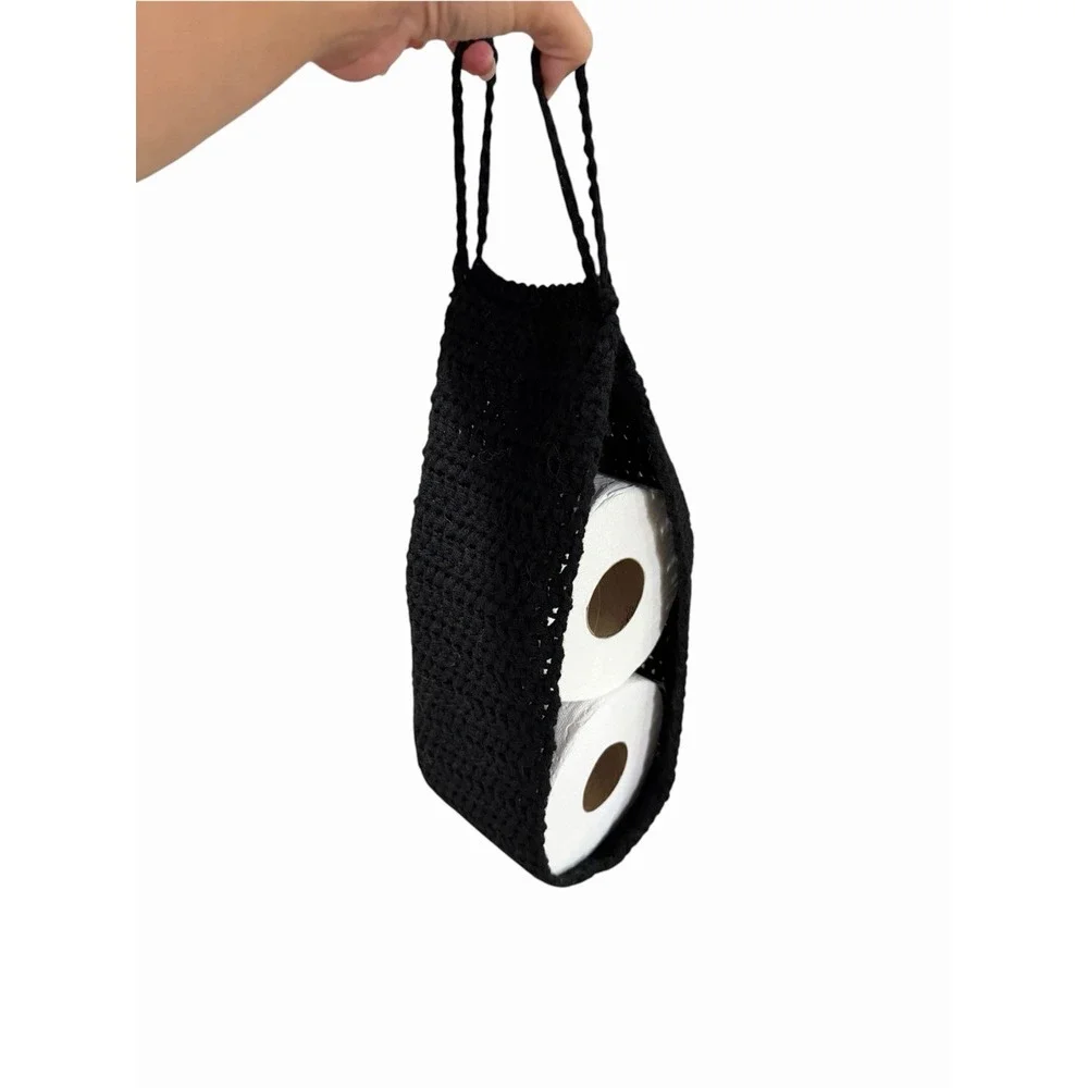 New Crochet Handmade Hanging Toilet Paper Roll Holder Bathroom Accessory